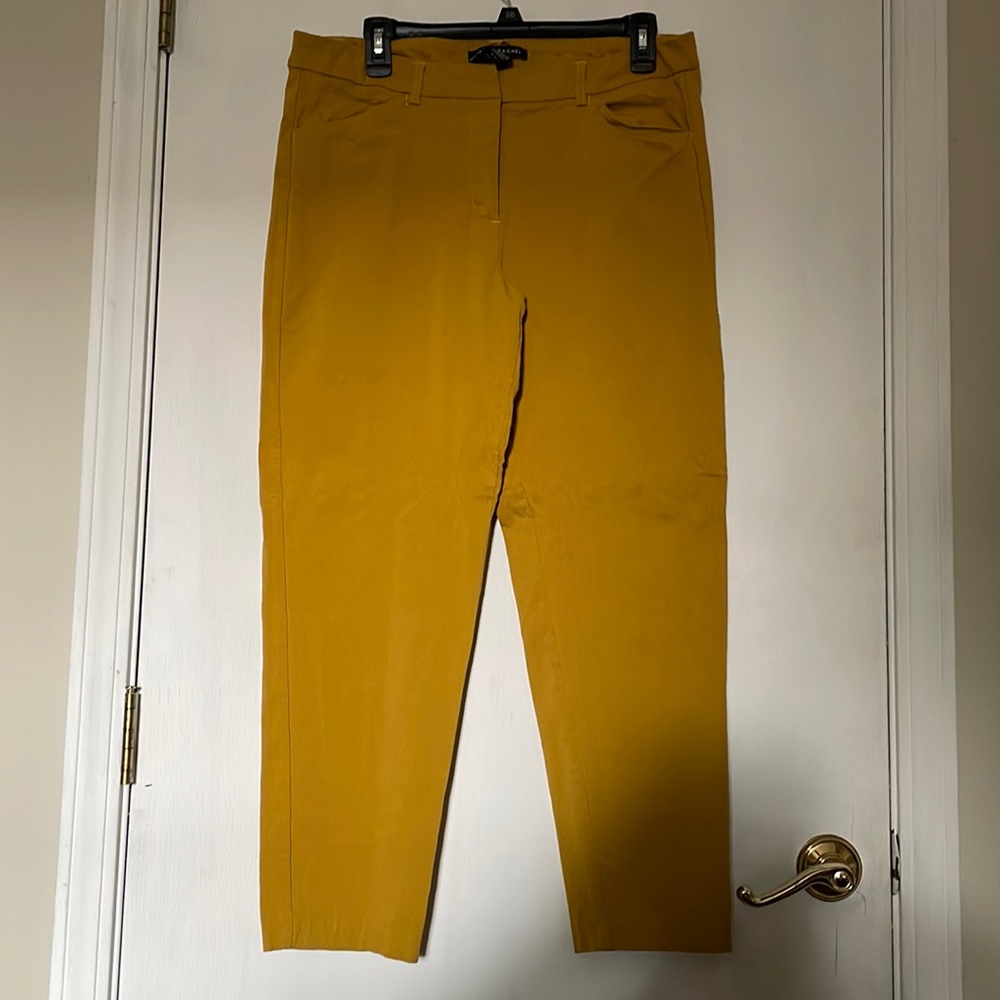 Size 14 yellow dress pants with slide snap and zipper